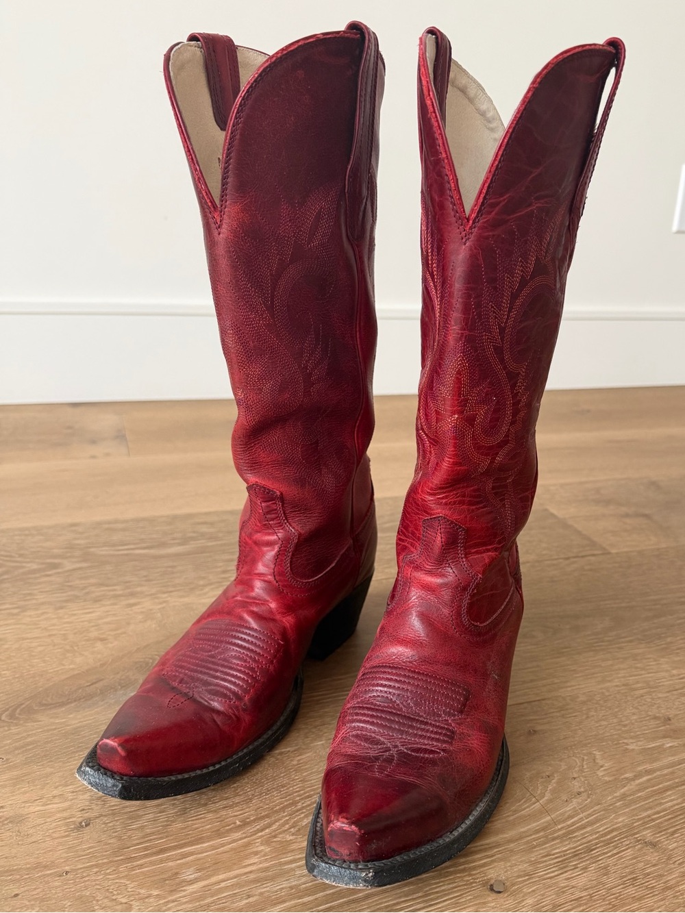 Freebird by Steven Red Woodland Distressed Leather Western Cowboy Boots Size 7